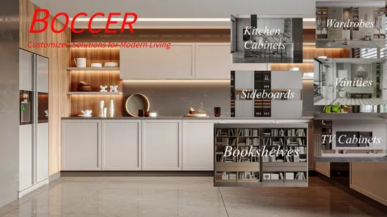 Armoire d'organisateur de cuisine de meubles de buffet en bois de conception moderne