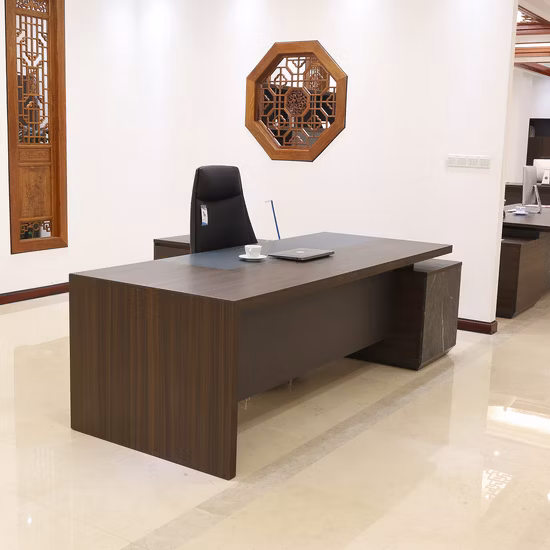 Nouveau Design classique moderne luxe en bois mélamine travail L forme directeur directeur PDG exécutif mobilier de bureau bureau de bureau